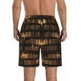 thumbnail image 3 of Bixox Men's Bookshelves printing Casual Classic Fit Short Summer Beach Shorts, 3 of 6