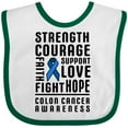 thumbnail image 3 of Inktastic Strength Courage Support Colon Cancer Awareness Boys or Girls Baby Bib, 3 of 4