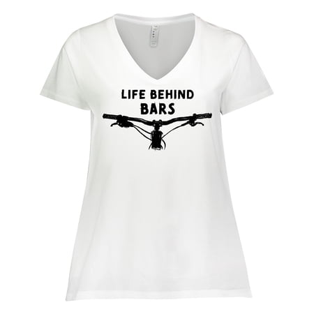 Inktastic Life Behind Bars Mountain Bike Women s Plus Size V-Neck T-Shirt price history on PriceWatchPro