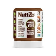 NuttZo, Dark Chocolate Almond Coconut 7 Nut & Seed Butter, Plant-Based, No Palm Oil,12 oz Jar