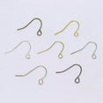 thumbnail image 3 of U8MO 200 Simple Earring Fish Hook Ear Wire French Hook Jewelry Finding Various Color-Dull Silver Tone, 3 of 7