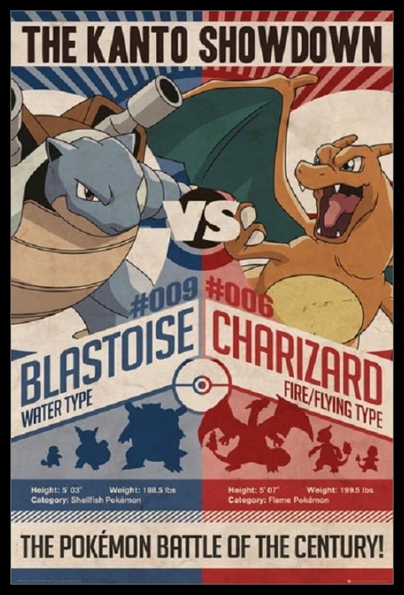 POKEMON Red vs Blue POSTER Poster 24x36