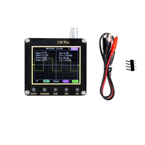 crativent Oscilloscope Automatique Réglable 2.4 Pouces Affichage Numérique Type-c 200Khz Sortie Onde Carrée Oscilloscopes Basique