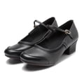 thumbnail image 3 of Zapatos de baile cuadrados para mujer, zapatos de baile estándar con diamantes de imitación, suela suave antideslizante, zapatos para personas mayores de mediana edad, primavera y otoño, 3 of 4