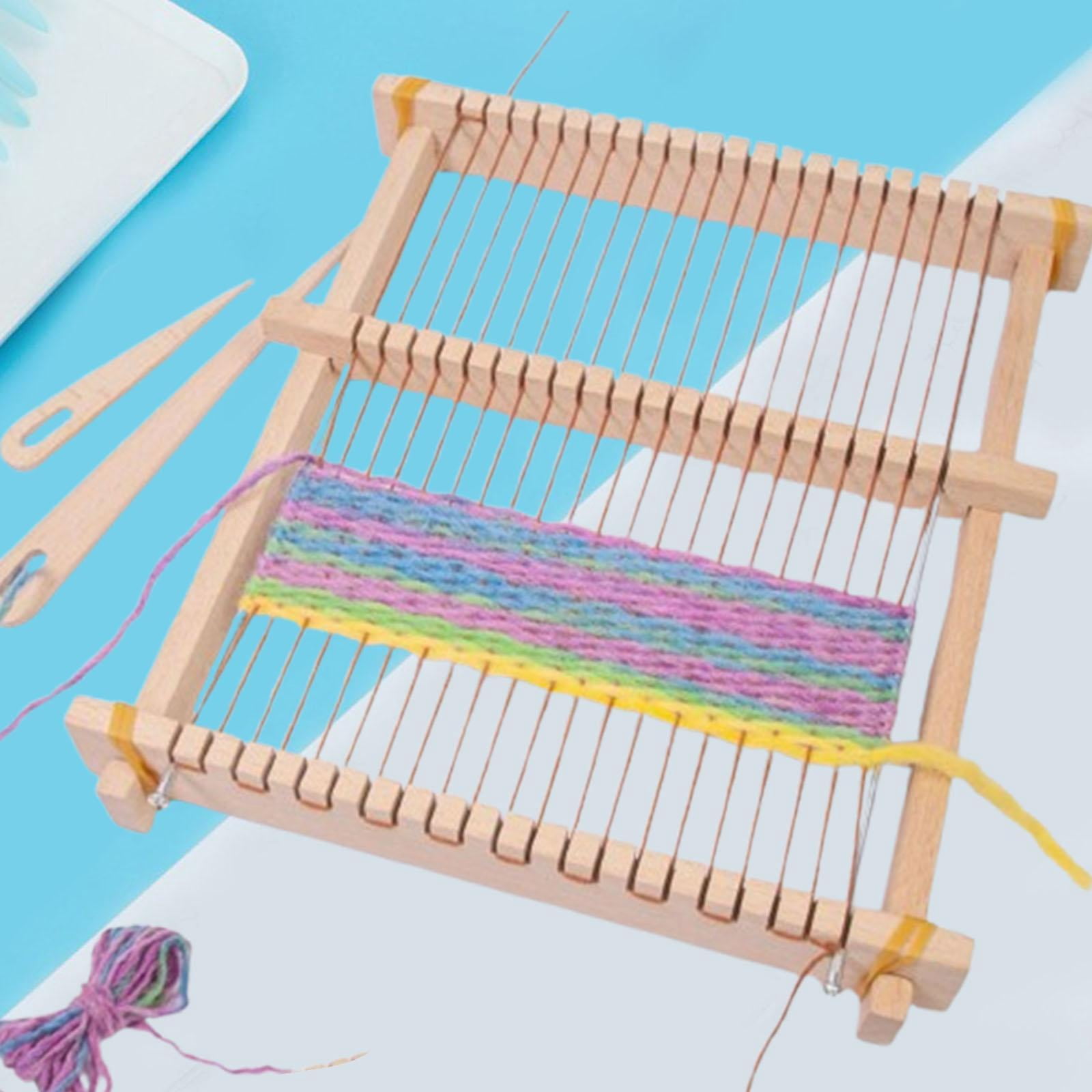 balikha Wooden Weaving Loom Kit with Wooden Crochet Needle 24x 28 cm for Beginners Adults and Children Tapestry Loom for Wall Hanging