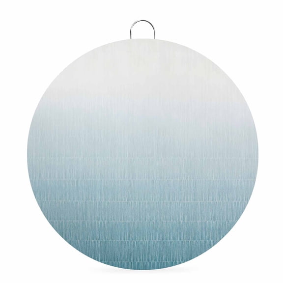 Welcome Sign for Front Door, Blue Ombre Round Metal Wall Art Wreaths, Aesthetics Contemporary Luxury Abstract Art Outdoor Indoor Wall Hanging Sign for Porch Decor Housewarming Gifts 5.9 Inch
