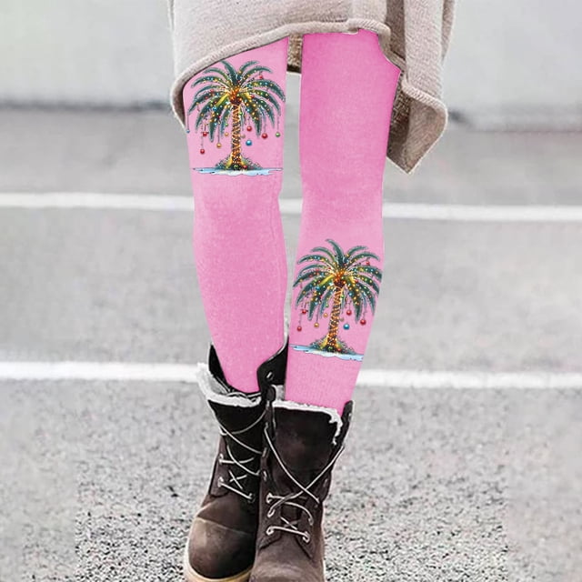 TINZ Leggings For Women Workout Out Leggings Christmas Print Color Block Pants Soft Stretchy Leggings Womens Leggings And Leggings for Women plus Size Work Leggings