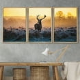 thumbnail image 3 of wall26 Framed Canvas Print Wall Art Set Deer in Golden Light at Dawn Nature Wilderness Photography Realism Rustic Scenic Relax/Calm Multicolor for Living Room, Bedroom, Office - 24"x36"x3 N, 3 of 5