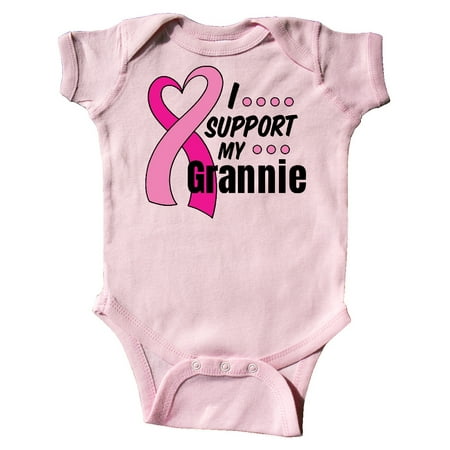 

Inktastic Breast Cancer Awareness I Support My Grannie Pink Ribbon Gift Baby Boy or Baby Girl Bodysuit