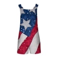 thumbnail image 5 of Nrmvnmi 4th of July Independence Day Overalls Bib Denim Shorts Jean Romper Casual Workout Summer Adjustable Strap Jumpsuit for Women, 5 of 5
