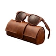 thumbnail image 2 of Gafas de clásicas con montura de madera y estuche para mujer y hombre, ideales para actividades al aire libre. Marrón, 2 of 8