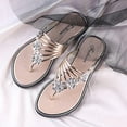 thumbnail image 3 of AnuYalue Women's Flat Slide Sandals - Casual Bling Bohemian Thong Slip on Summer Flat Sandals, 3 of 4
