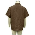 thumbnail image 3 of Annhoo Dressy Shirts for Men Casual Solid Color Pullover Collared with Button Short Sleeve Tops Golf Clothes, 3 of 4