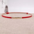 thumbnail image 4 of Opvise Faux Leather Women Belt Adjustable Thin Design Snap Button Waistband Decorative Dress Belt Garment Accessories Red, 4 of 8