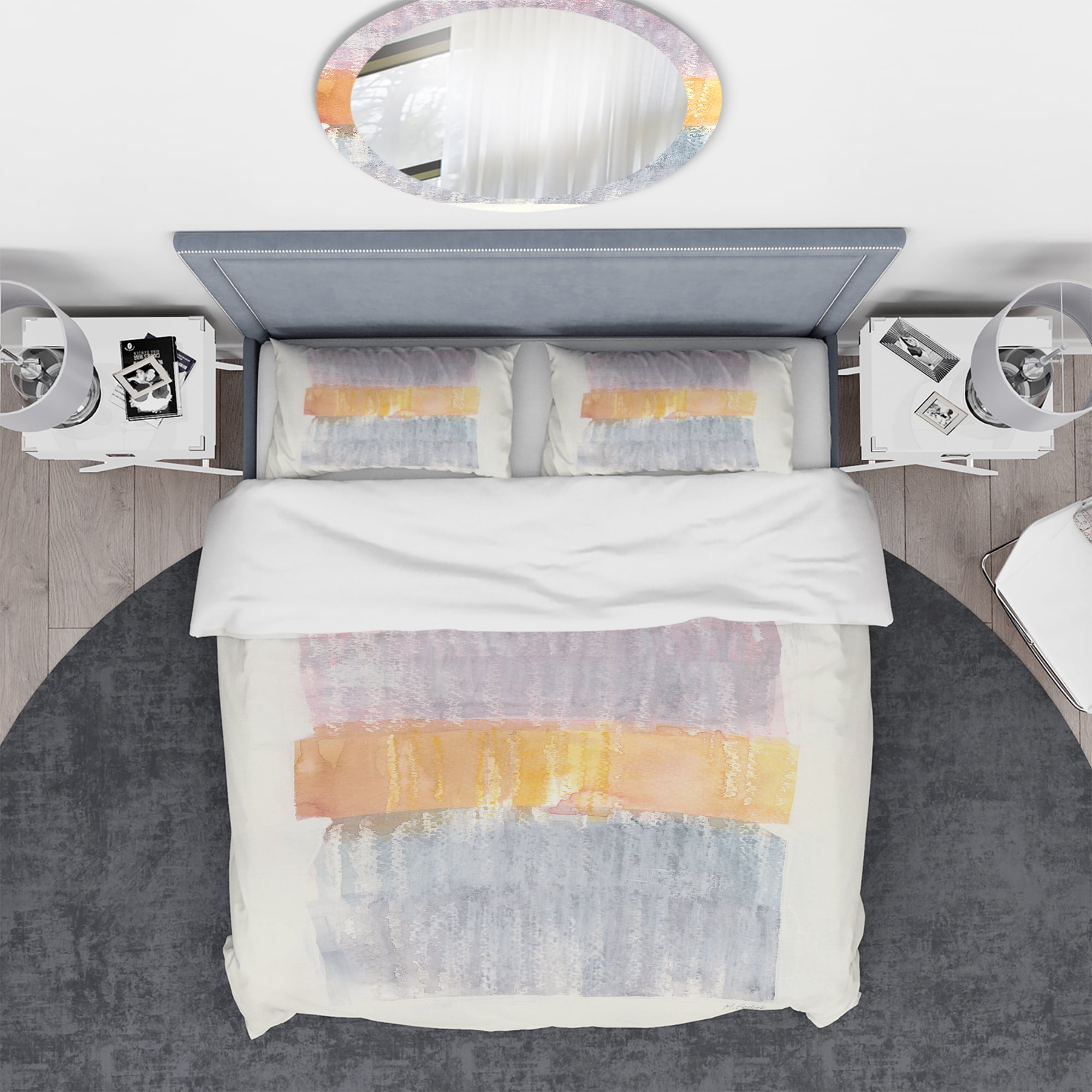 Designart 'Modern Abstract Drive' Geometric Duvet Cover Set