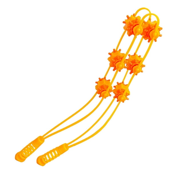 Masajeador de espalda con rodillo y cuerda para reducir la fatiga, correa de masaje manual portátil para espalda, cuello, hombros, piernas y cintura, color amarillo