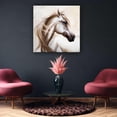 thumbnail image 3 of HFDF Canvas Wall Art - Lovely White Horse - Decoration Artwork Ready to Hang for Livg Room Big Picture Home Wall Decor Prt Modern and Contemporary Patg Elegant Gift Idea 24x16inch Framed, 3 of 6