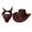 Coffee, variant on Girls/Boys Cowboy Cowgirl Hat Bandanna Accessory Kids Western Cowboy Hat Scarf for Carnival Coffee One Size