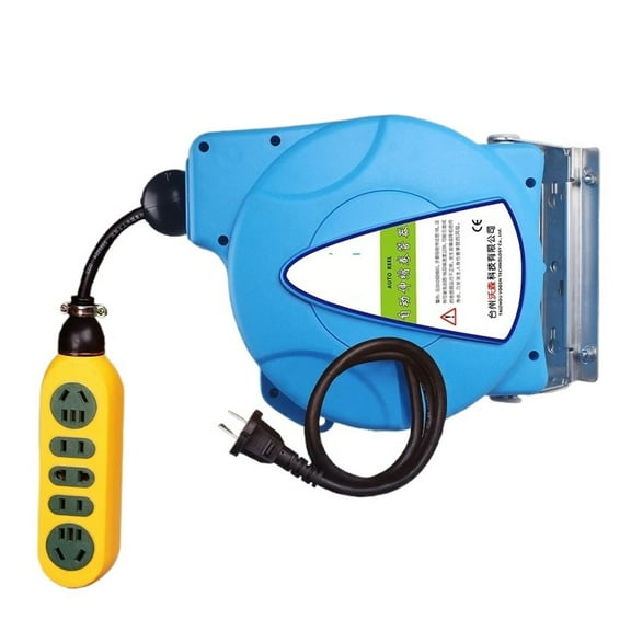 10M Automatic Retractable Power Cable Reel Wire Telescopic Cable Drum Electric Cable Reel Power Supply Hose Reel 3000W