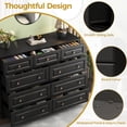 thumbnail image 4 of IDEALSOUL Black Dresser for Bedroom, 9 Drawer Dresser with Large Storage, Retro Storage Cabinet for Bedroom, Living Room, Kitchen, 4 of 11