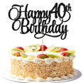 thumbnail image 1 of Cake Topper Ephlyn 40.º Cumpleaños Dorado con Brillos 20 cm, 1 of 9
