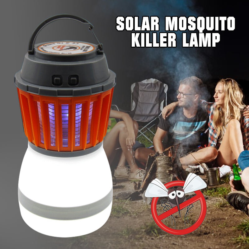 MAYSAK Camping Lantern Bug Zapper 2 in 1 Solar Camping Light UV LED Mosquito Killer Lamp Portable Flashlight USB Charging Night Light Waterproof for Outdoor Hiking Fishing