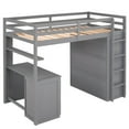 thumbnail image 4 of Bellemave Twin Size Loft Bed with Desk and Storage Wardrobe, Solid Wood Loft Bed Frame with Storage Drawers, High Loft Bed Twin for Teens Adults Bedroom（Gray), 4 of 10