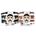 thumbnail image 1 of Peking Opera Head Colorful Zhuihanxin Bracelet Hand Strap Leather Rope Wristband Double Set, 1 of 3