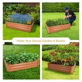 thumbnail image 6 of Sunnydaze 47.25" x 35.5" x 11.75" Rectangular Brown Galvanized Steel Raised Garden Bed, 6 of 10