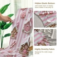 thumbnail image 5 of Yayeee 2 Pack Dining Chair Covers Stretch Parson Chairs Slipcovers Seat Protector, Pink Gingerbread Houses, 5 of 6