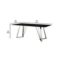 thumbnail image 5 of Glass Top Dining Table with Geometric Metal Legs, Black and Silver, 5 of 5