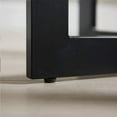 thumbnail image 5 of JESONVID Solid Wood Oval Coffee Table with Cross Metal Legs, 47.9" Industrail Bar Cocktail Table for Living Room Kitchen Office Sofa Table Bristro Table for Cafe/Bar Rustic Brown 1831, 5 of 6