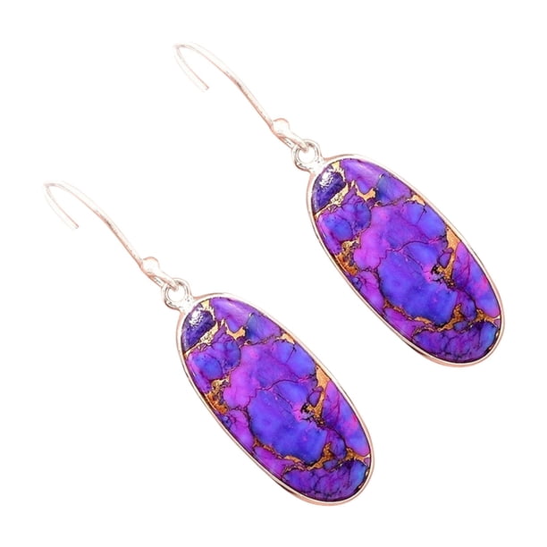 WILLBEST Aretes Para Perforaciones Oreja Pendientes De Gota De Mujer De Color Morado Pendientes Sintéticos