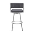 thumbnail image 3 of Armen Living Scranton 26" Faux Leather/Metal Counter Stool in Silver/Slate Gray, 3 of 4