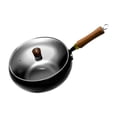 thumbnail image 2 of DOLITY Frying Wok Pan with Pot Lid Chinese Wok for Housewarming Gift Restaurant Gas 24cm, 2 of 9