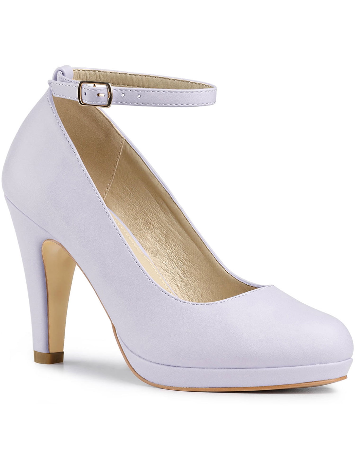 round toe pumps with ankle strap