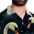 thumbnail image 5 of Swan Men's Hawaiian Short Sleeve Printed Button Down Poplin Casual Summer Beach Shirt, Unisex, 5 of 6