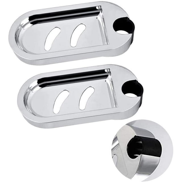 Jabonera para barra de ducha - Jabonera ajustable para barra de ducha, soporte para jabonera para barra de ducha, cocina, baño, orificio de 25 mm (plata, 2 piezas) Vhermosa Fiesta y Decoración