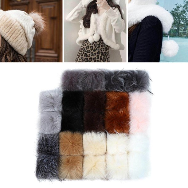 Lot De 30 Pompons En Fausse Fourrure Blanche – Déco Noël, Chapeau, Porte-clés, Accessoires