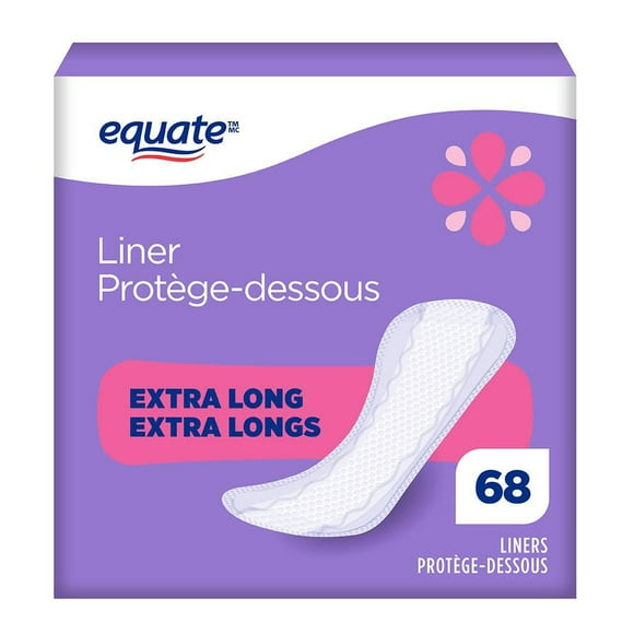 Protège-dessous extra longs Equate à absorption légère, sans parfum, 68 unités