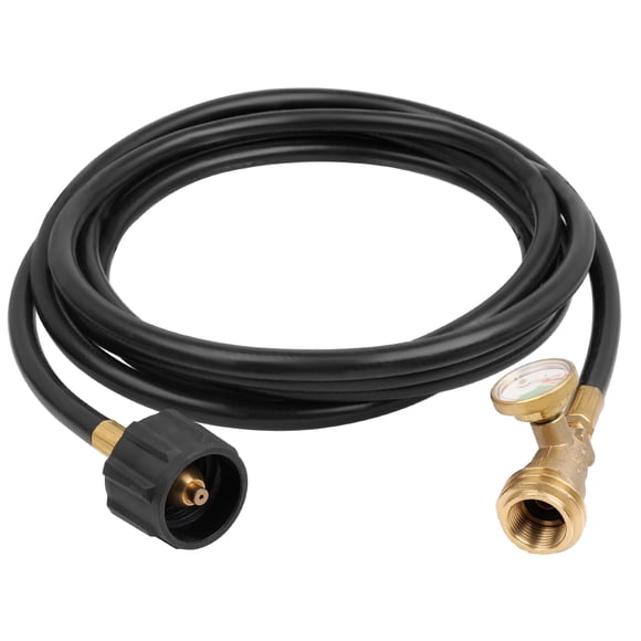 Flexible Gas Line with Leak Detector Replacement for Gas Grill, Stove, Heater, Fire Pit and More, Propane Hose, Acme to Male QCC/POL Fittings