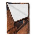 thumbnail image 2 of Vintage Soft Flannel Fleece Throw Blanket, Street of Aged Antique Tuff City with Stone House Structures Roman Cityscape Art Photo, Cozy Plush for Indoor and Outdoor Use, 70" x 90", Tan, by Ambesonne, 2 of 5