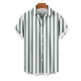 thumbnail image 4 of uublik Shirts Men Short Sleeve Button-Up Striped Dress Shirts Summer Beach Shirt Green M, 4 of 5