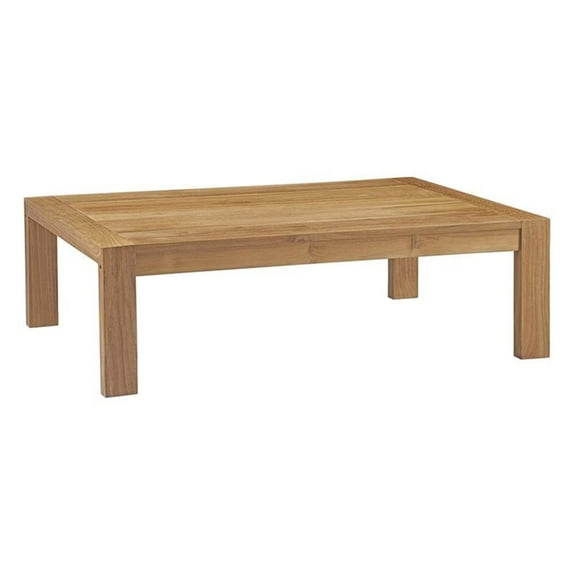 Afuera Living Modern Solid Wood Patio Coffee Table in Natural