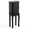 thumbnail image 1 of Gymax Jewelry Wood Cabinet Armoire Storage Box Chest St& Organizer Christmas Gift Black, 1 of 10