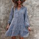 thumbnail image 1 of Vestido de túnica para mujer,Vestido de túnica de verano para mujer, vestido de manga con hombros caídos, vestido de manga larga, artesanía superior, 1 of 8