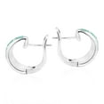thumbnail image 2 of Simple Elegance Green Turquoise Inlay Sterling Silver Hoop Huggie Earrings, 2 of 5