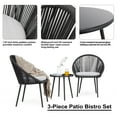 thumbnail image 5 of Nuu Garden 3 Piece Woven Rope Patio Bistro Furniture Set with Cushions, Balcony, Balcony, Deck, Backyard, Dark Gray, 5 of 10