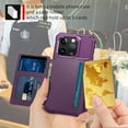 thumbnail image 7 of for iPhone 16 Pro Case with Credit Card Holder, Magnetic Back Flip Case PU Leather Wallet Cover for Women Men, All-Round Shockproof Rugged Protective Phone Case for iPhone 16 Pro, Purple, 7 of 7