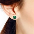 thumbnail image 2 of AeraVida Elegant Braided Border Round Green Malachite Inlay Sterling Silver Stud Earrings Anniversary Jewelry Gift for Women Accessories, 2 of 5